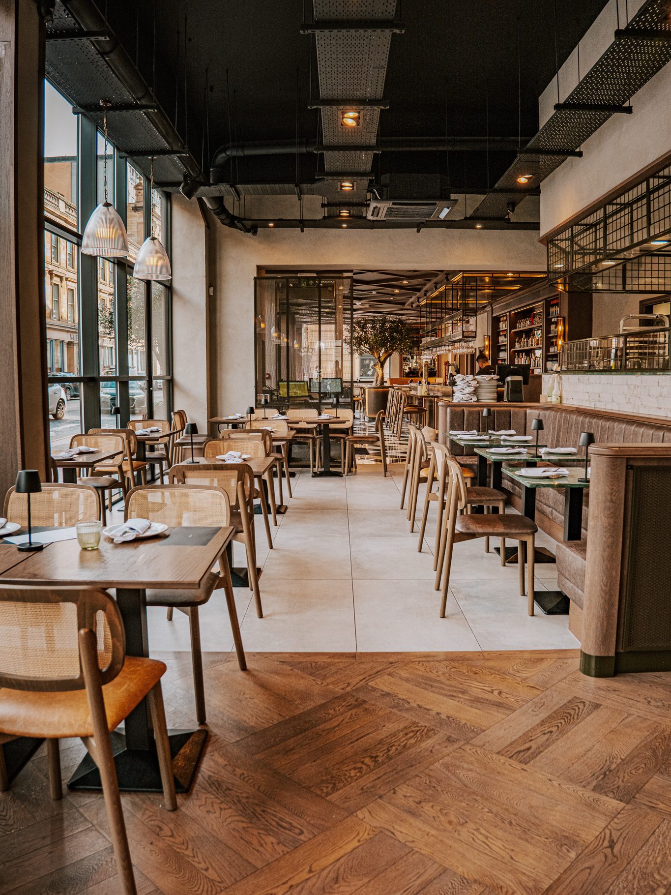The dining room at Malocchio, Ingram Street, Glasgow