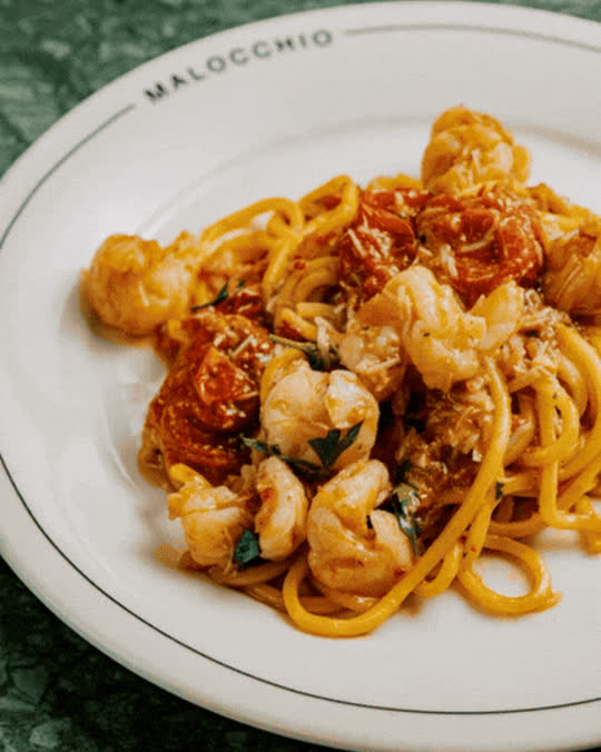 king prawns & crab at Malocchio