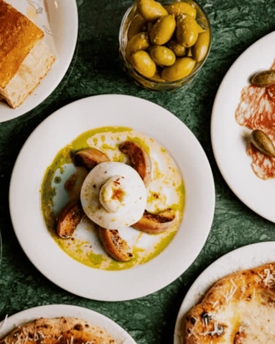 seasonal burrata at Malocchio