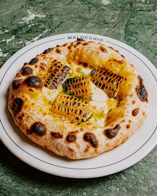 sweetcorn pizzetta at Malocchio